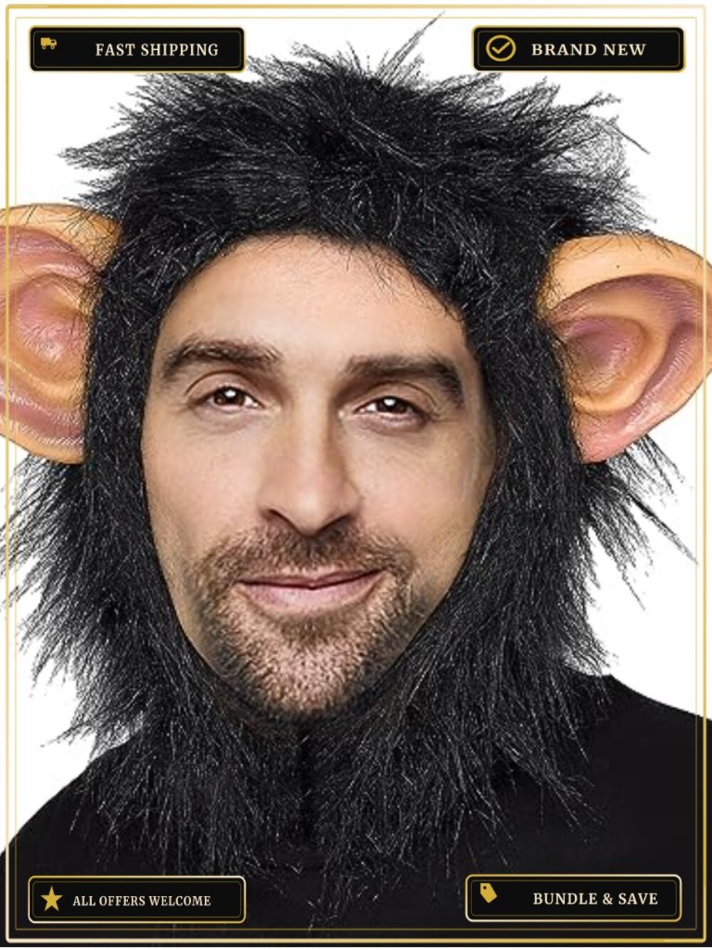 Open Face Natural Latex Monkey Mask Adult Halloween Costume Animal Party
